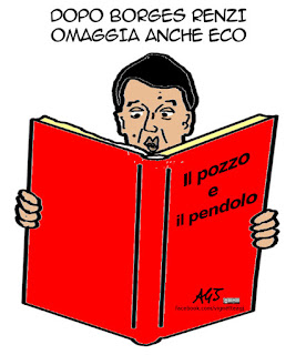 Umberto Eco, Renzi, vignetta satira