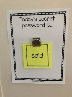 Password Poster printable- for sight words