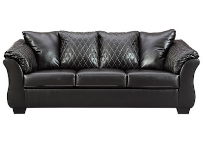 black leather sofa