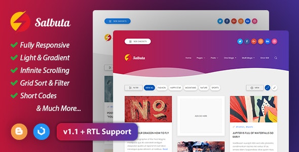 Salbuta Blog Personal Responsive Blogger Template