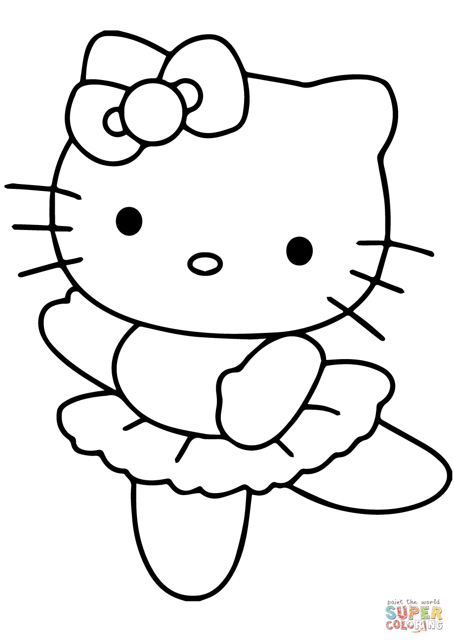 The Hello Kitty Ballerina Coloring Pages To View Printable Version Color It line Patible With Ipad And Android Tablets