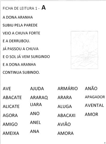 Ficha de leitura - Alfabetização.