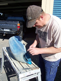 Steve repairing the tank.