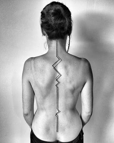 19 Awesome Spine Line Tattoos