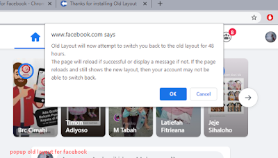 popup Old Layout for Facebook