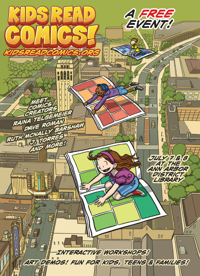 Kids Read Comics Comes to Ann Arbor Check out this awesome poster illo by