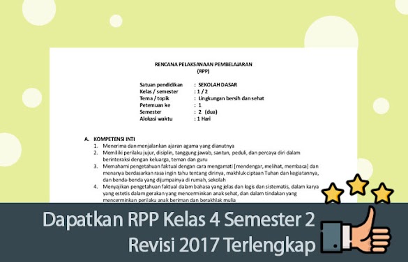 Dapatkan Rpp Kelas 4 Semester 2 Revisi 2017 Terlengkap