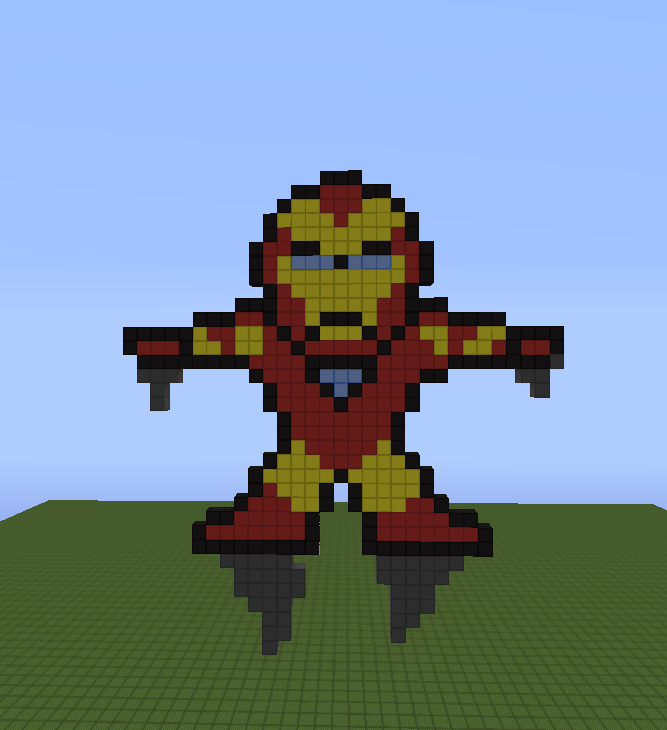 Iron Man Minecraft Head - iron man scripting roblox