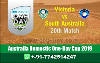 Who will win Today Marsh One Day Cup, 20th Match SAU vs VCT, Australia Domestic One-Day Cup 2019