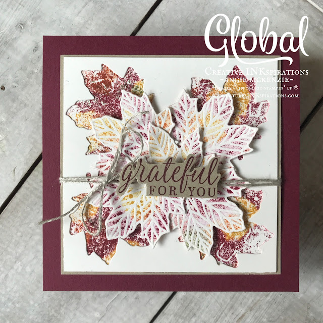 By Angie McKenzie for Global Creative Inkspirations; Click READ or VISIT to go to my blog for details! Featuring the Gathered Leaves Dies and the Beautiful Autumn Photopolymer Stamp Set from the August-December 2020 Mini Catalog; #stampinup #handmadecards #naturesinkspirations #envelopedesigns #stationerybyangie #naturecards #nature #anyoccasioncards #grateful #beautifulautumnstampset #gatheredleavesdies #cardtechniques #babywipetechnique  #fussycutting #globalcreativeinkspirations #gcibloghop #leaves #autumncards #makingotherssmileonecreationatatime