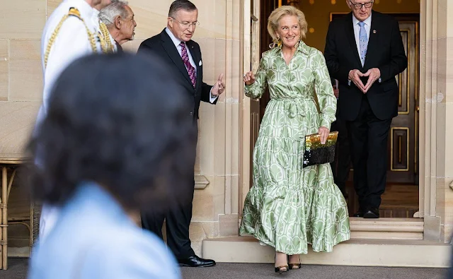 Princess Astrid wore a Bellini silk dress by La Doublej, and Penelope jeans dress by Marielle Stokkelaar. Gucci coat