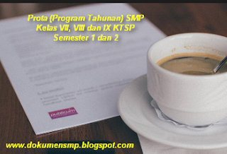 Prota (Program Tahunan) SMP Kelas VII, VIII dan IX KTSP Semester 1 dan 2