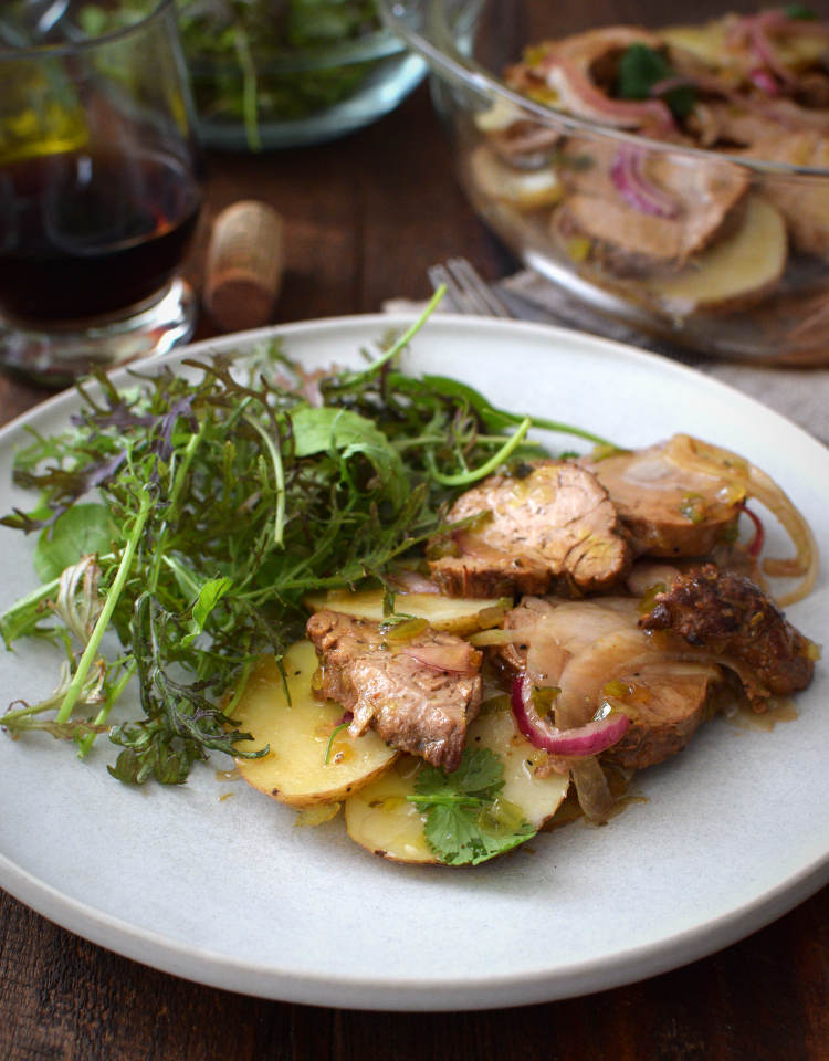 salpicón de carne en vinagreta con papas y cebolla