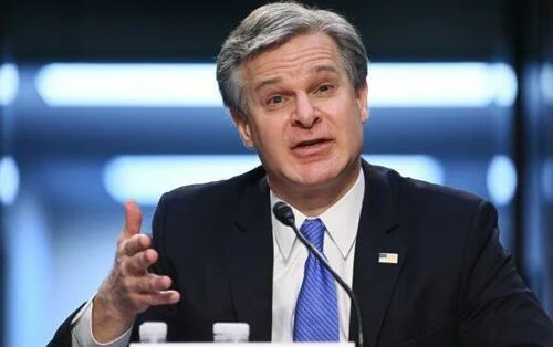 FBI Director Christopher Wray testifies before the Senate Judiciary Committee on Capitol Hill, in Washington, on March 2, 2021.