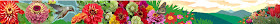 Zinnia mural design, Floral Mural design, Garden mural design, Mural Banner