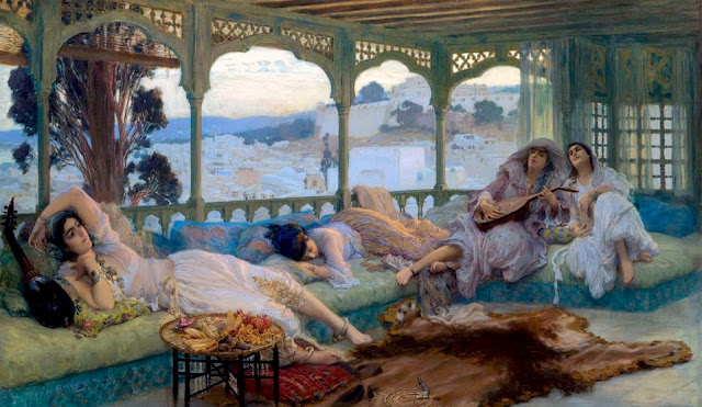 Le silence du soir à Alger. 1880 par Frederick Arthur Bridgman
