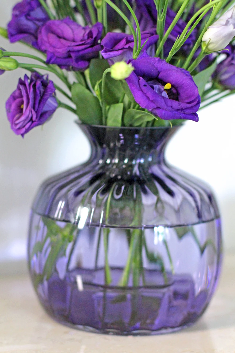 Dartington handmade crystal purple vase - UK style & interiors blog