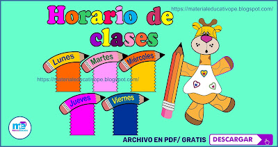 Horario de Clases Moldes para Imprimir