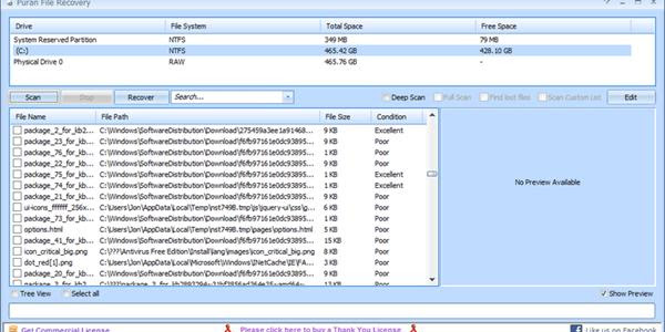 Mengembalikan data terhapus dengan Puran File Recovery