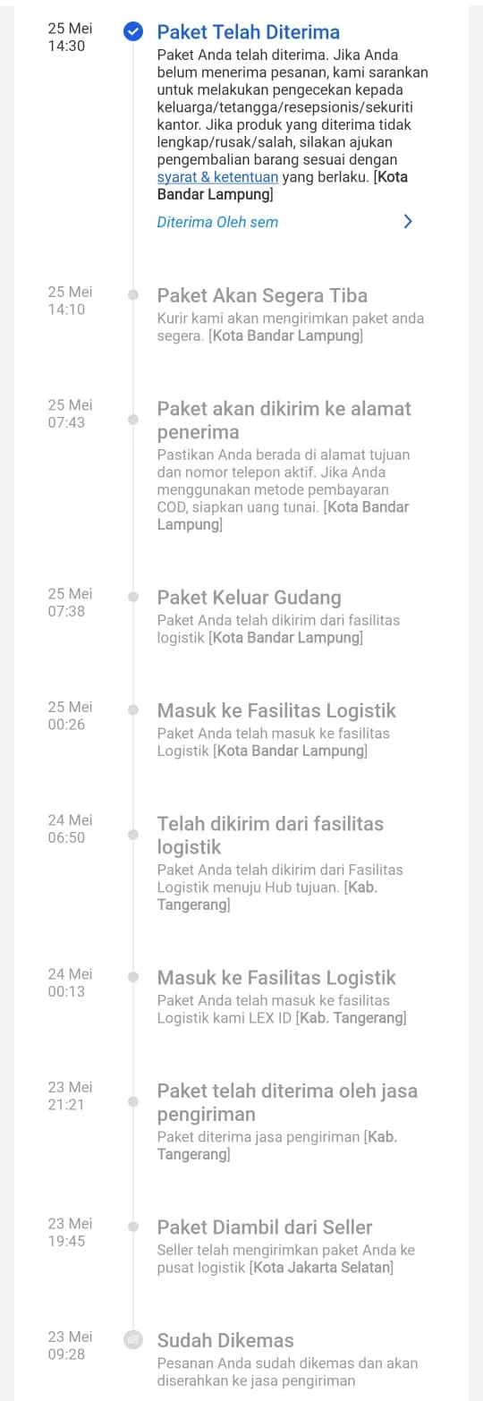 Review LEX ID (Lazada Express) Sesuai Pengalaman