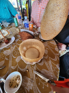 Inside the fried sticky rice ball