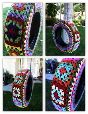 Crochet-yarn-bomb-tyre-swing