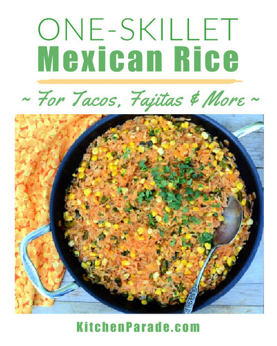 Mexican Rice ♥ KitchenParade.com, an easy addition to taco parties, fajita nights or easy lunch-time quesadillas. Vegan.
