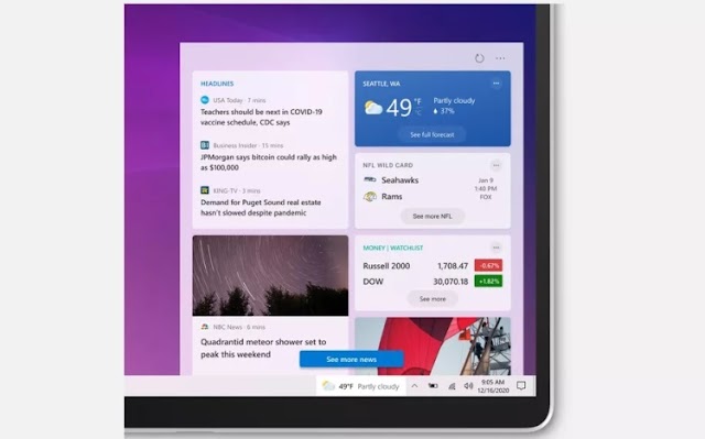 Windows 10 taskbar now features news and weather widget