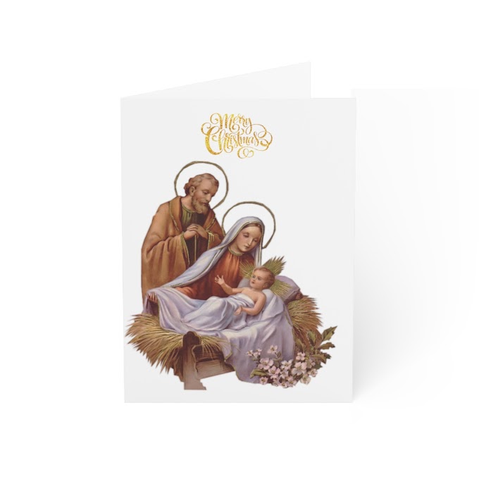 Merry Christmas Folded Greeting Cards (1, 10, 30, and 50pcs)