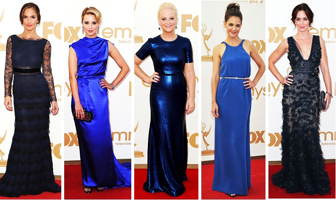 Emmy Awards 2011 Red Carpet Trends: Pink Dresses, Red Dresses, Blue Dresses, White Dresses