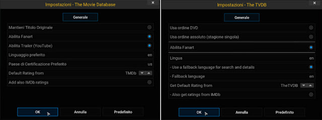 Settaggi e configurazione di Icarus Kodi add-on