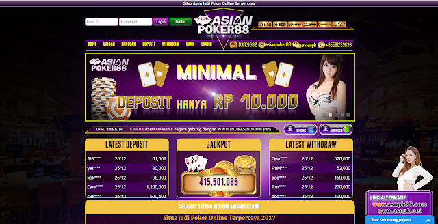 Asianpoker88 Situs Agen Judi Poker Online Terpercaya