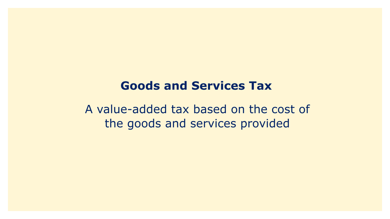 A value-added tax based on the cost of the goods and services provided.
