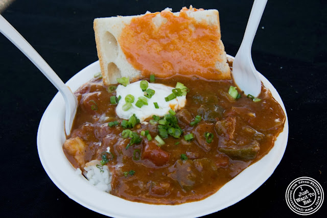 image of alligator chili from Brooklyn Bayou at Smorgasburg in Brooklyn, NY