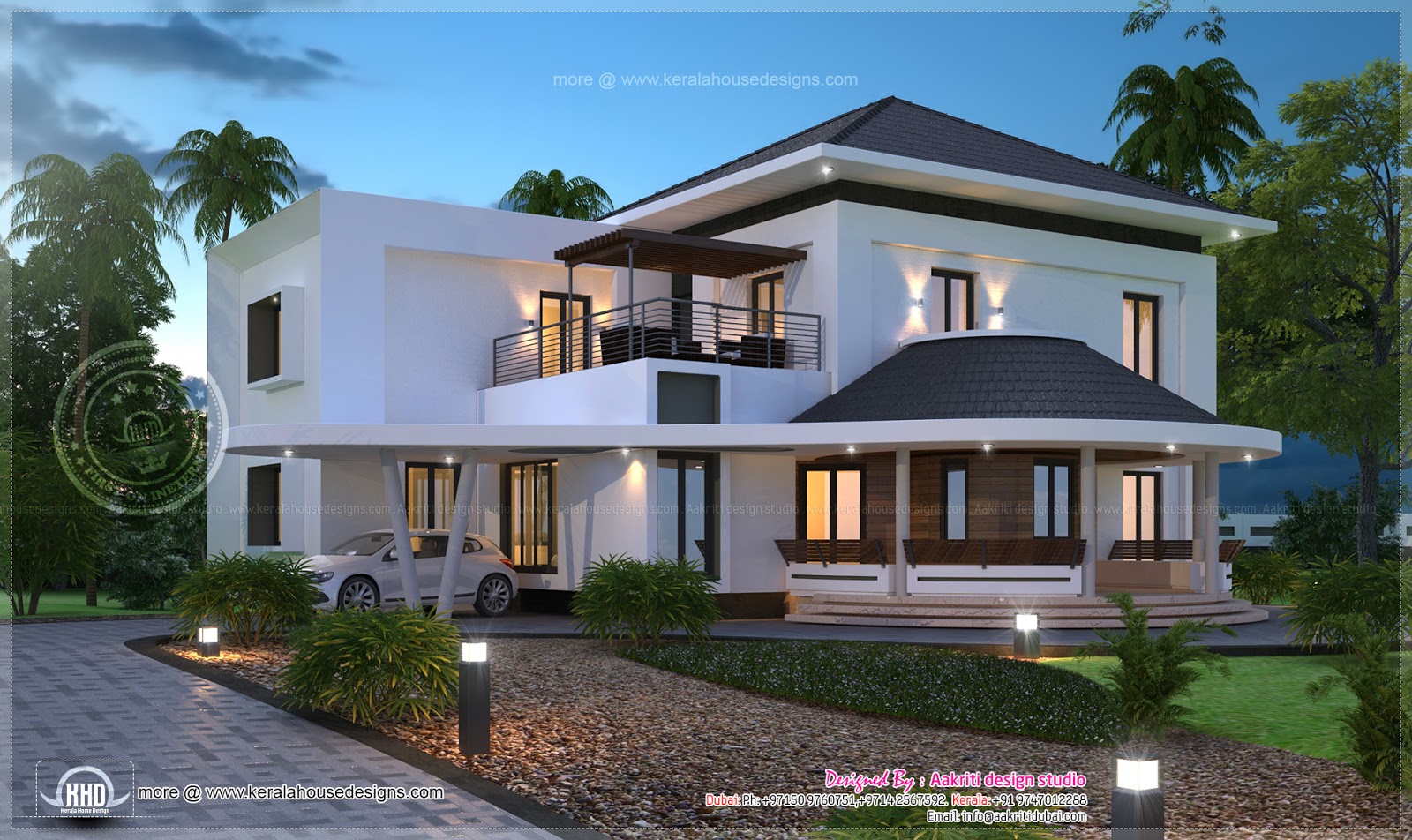 Beautiful 3200 sq ft modern  villa exterior Home  Kerala Plans 