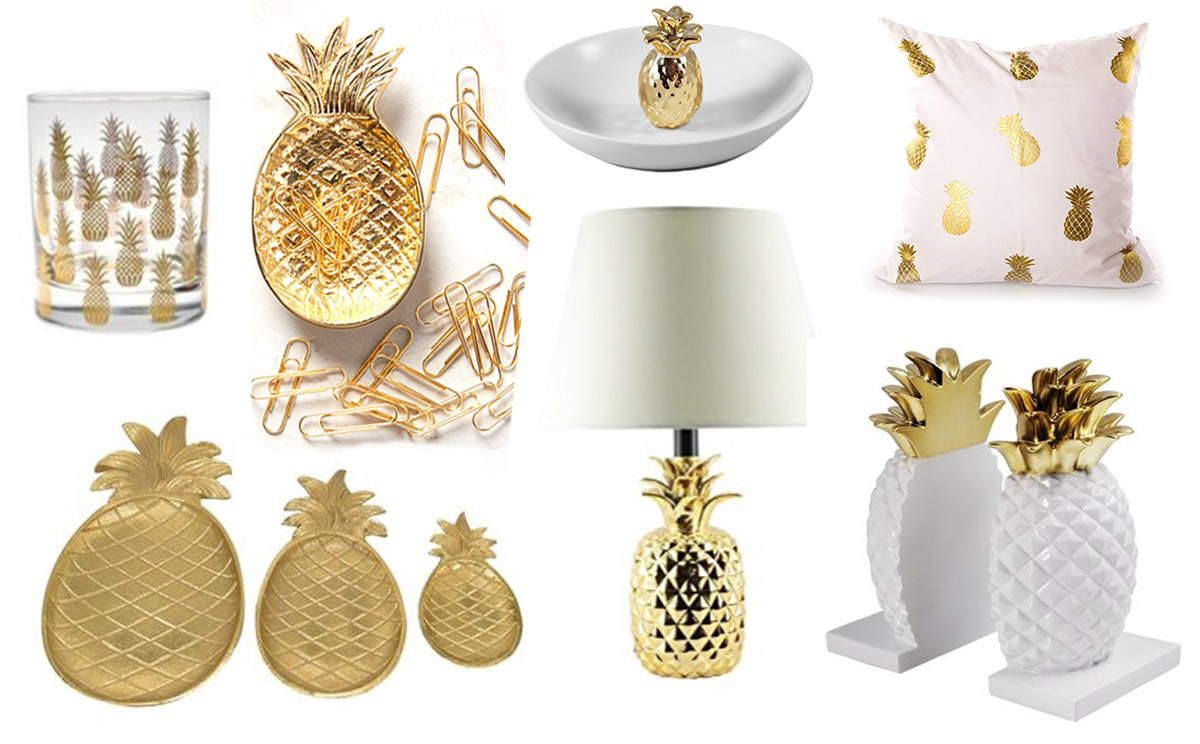 20 Beautiful Gold Pineapples for Home Decor - The Kim Six Fix