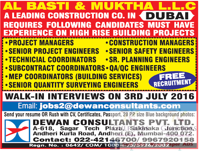 Free job recruitment for Dubai