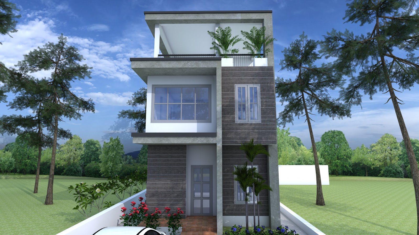  SketchUp  Modern Home  Plan  5 5x13m With 6 Bedroom House  