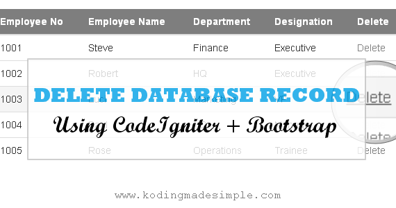 How to Delete Data from Database in CodeIgniter