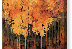   Abstract Landscape Fine Art Print Good Fortune Canvas Print  by Carol Nelson Fine Art-Painting Art
