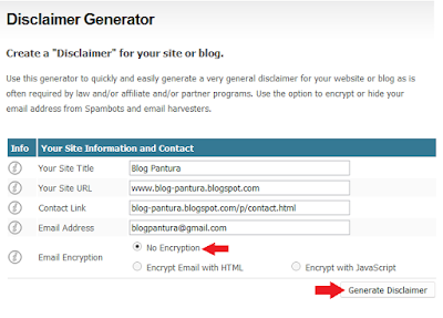 Blog Pantura - Cara Membuat Disclaimer Untuk Blog dengan Mudah