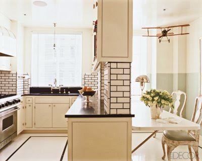 Subway Tiles  Kitchen on Black Grouted Subway Tile In A Kitchen Or A Model Airplane Hanging