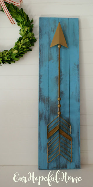 DIY rustic arrow wall art sign