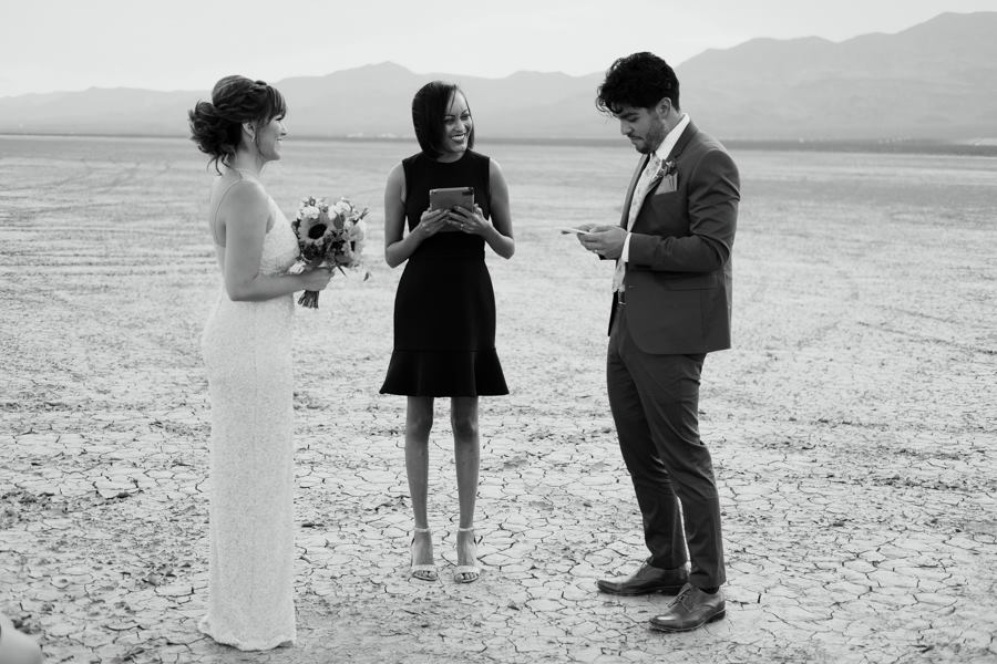 Las Vegas african american wedding officiant, dry lake bed elopement