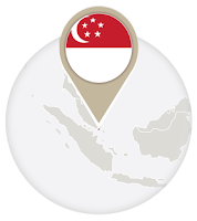 Singaporean flag and map