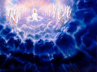 The return of Jesus or second coming of Jesus Christ from heaven in the sky and blue background to the earth while angels singing Spiritual Christian hd(hq) wallpaper free download