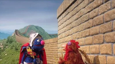 Sesame Street Episode 4269. Super Grover 2.0 The name of the segment is Pretty Good Wall.