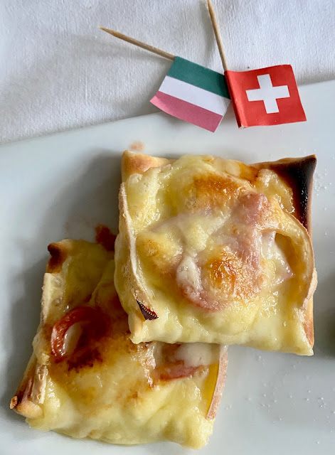 Schweiz trifft Italien- Mini Pizzen vom Raclette