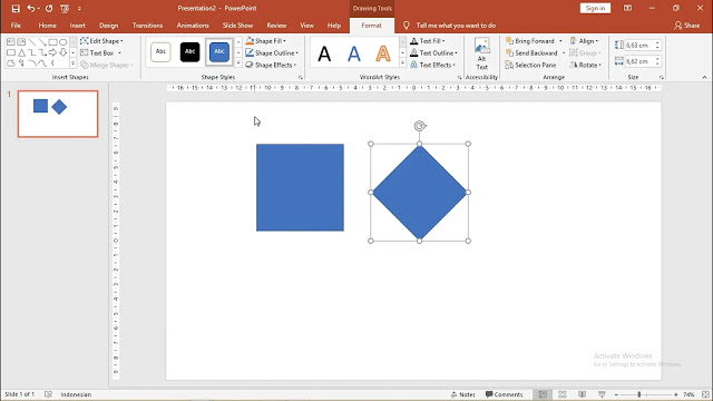 Cara Memotong Shape di Powepoint 2016