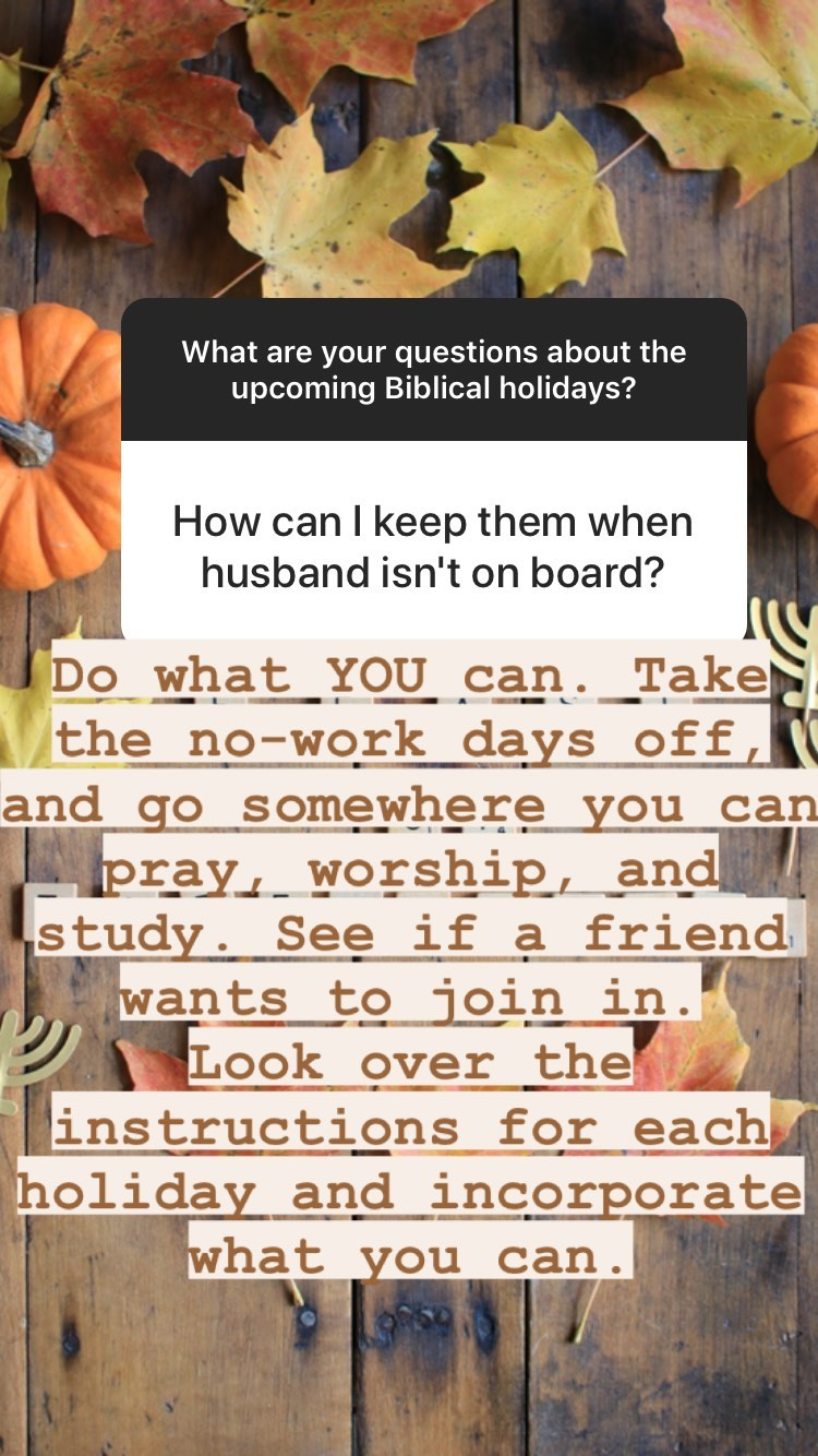 Celebrating the feasts when your spouse isn't on board with the Biblical holidays - Q+A about the fall feasts | Land of Honey